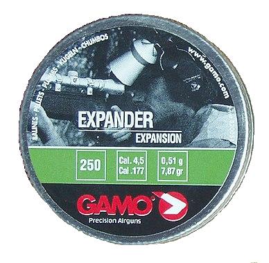 Пульки, пули для пневматического оружия (пневматики) GAMO Expander Epansion (Гамо Экспандер) калибра 4,5 мм вес 0,51 г 250 штук в жестяной банке
